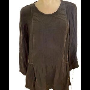 Madewell Pintuck Blouse- XS black silk Pintuck,